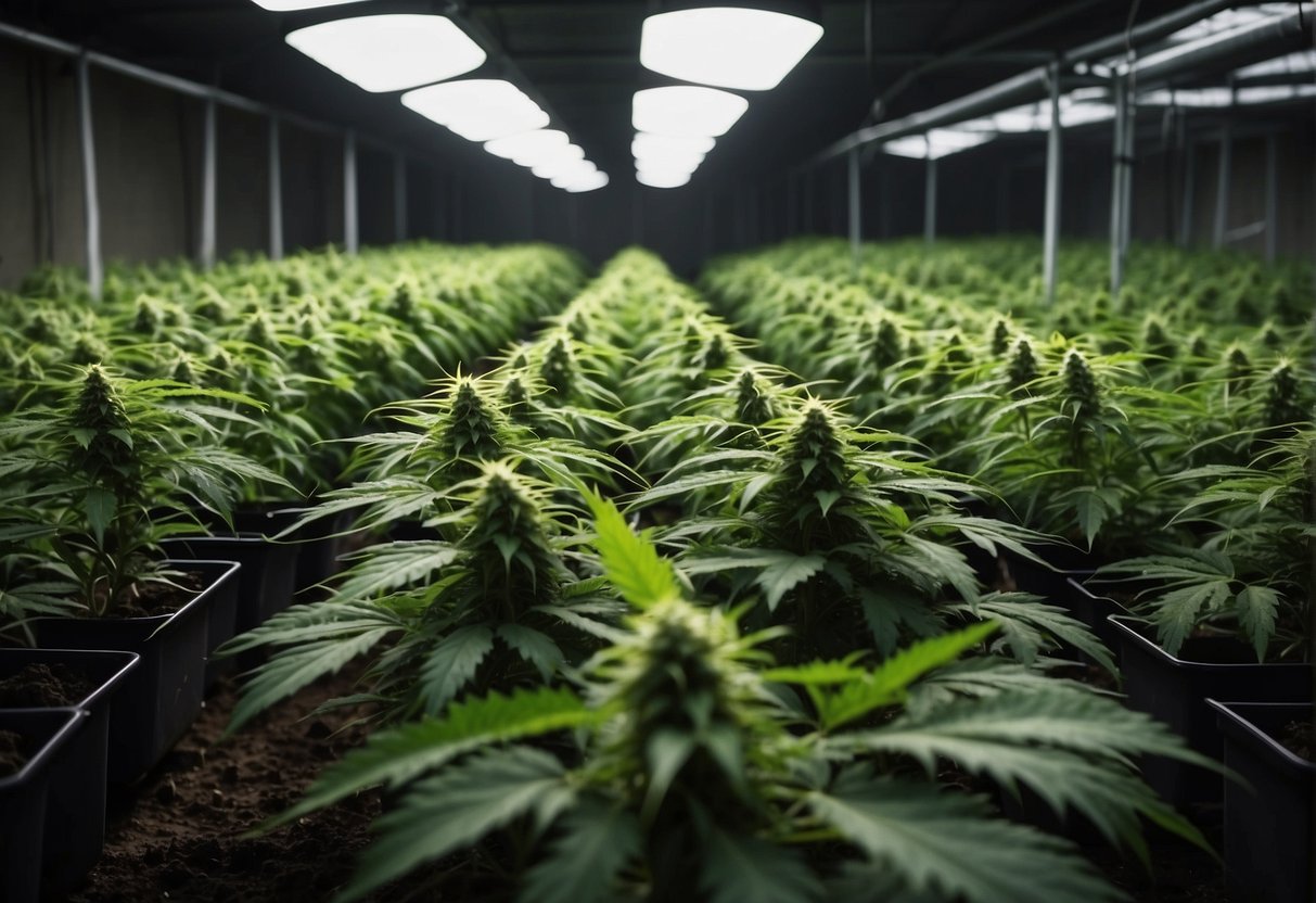 Growing THCA flowers under optimum lighting